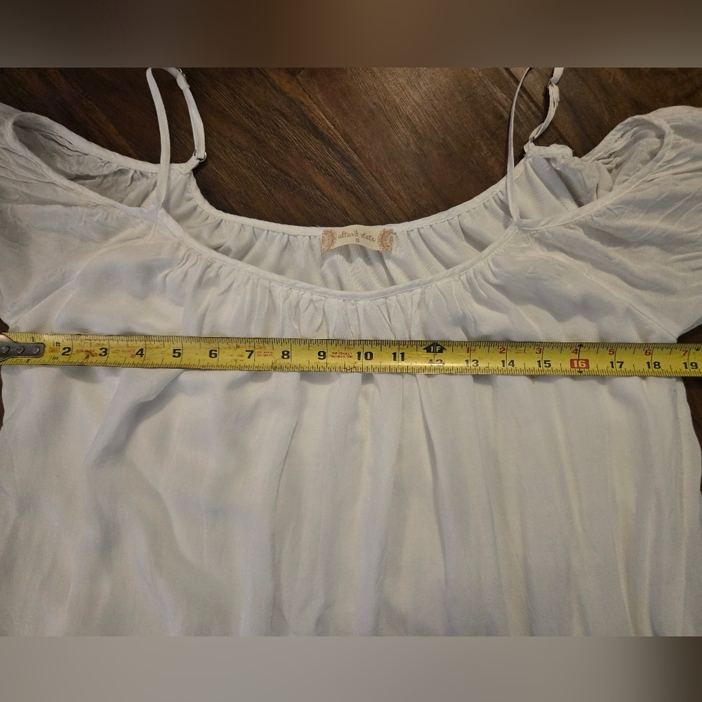 Altar'd State Small Floral Embroidered White Loose Fit Off Shoulder Spring Dress - Picture 7 of 9